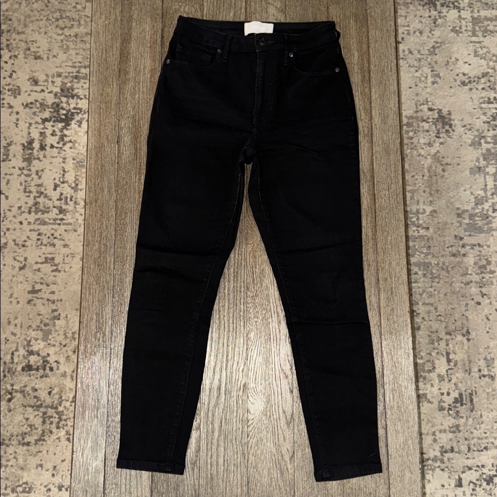 Everlane The Curvy High Rise Skinny Crop Black
